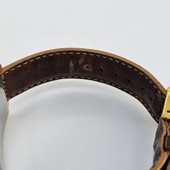 VTG Hamilton Women's Watch 22MM Gray Dial Brown Leather Bands New Battery - Picture 15 of 16